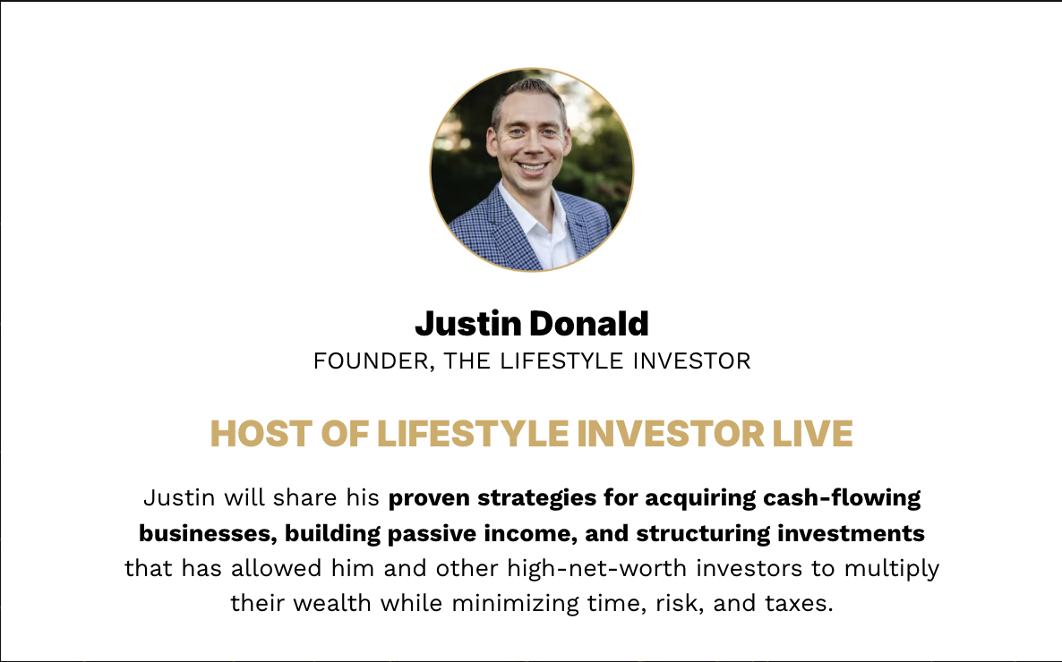 Justin Donald Lifestyle Investor Bio